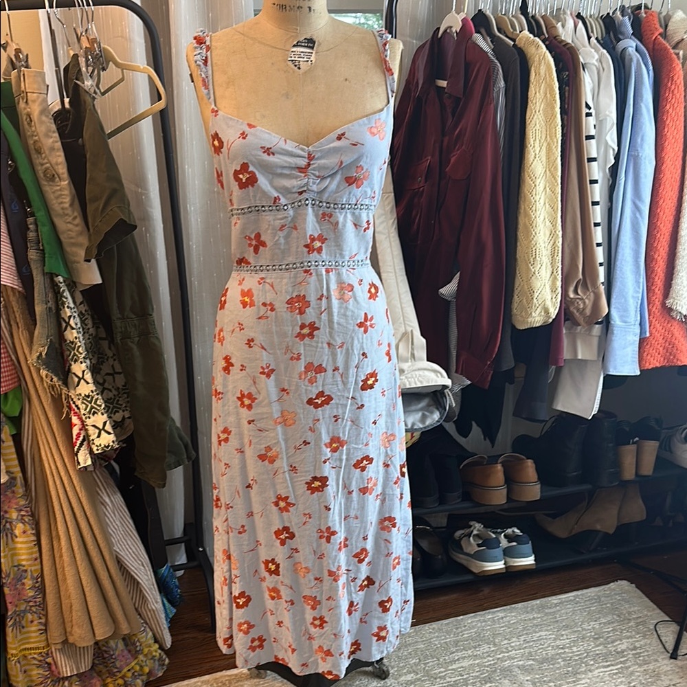 Reformation Orange Maxi Sundress